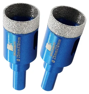 Produktbild von Diamant Glasbohrer Trockenbohrer 25mm für Glas, Keramik, Fliesen, Marmor 2 Stück