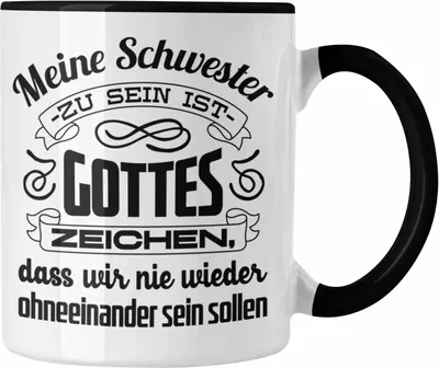 Produktbild von Trendation - Beste Schwester Tasse mit Spruch Geschenkidee Geburtstag Schwester von Schwester (Schwarz)