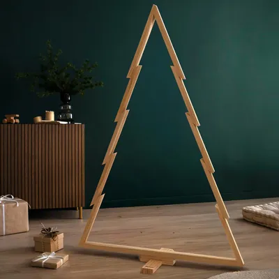 Produktbild von howa Deko Weihnachtsbaum aus Holz groß XXL – moderne Weihnachtsdeko mit Stangen und Haken - Höhe 134cm 8806