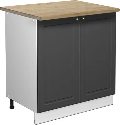 Produktbild von Küchenunterschrank Vicco Fame-Line Anthrazit-Gold Landhaus/Weiß 80 cm Arbeitsplatte Goldkraft Eiche, Model 46762