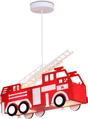 Produktbild von Kinderzimmerlampe Junge Hängelampe Kinderzimmer Kinderlampe Feuerwehr Auto