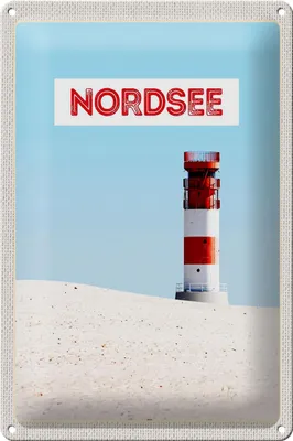 Produktbild von Blechschild Reise 20x30cm Nordsee Deutschland Meer Leuchtturm