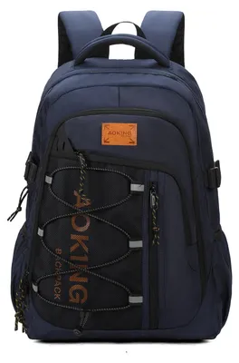 Zdjęcie produktu dla Plecak Aoking Uni na Zamek Czarny Poliester 33x47,5 cm Black B UNICA