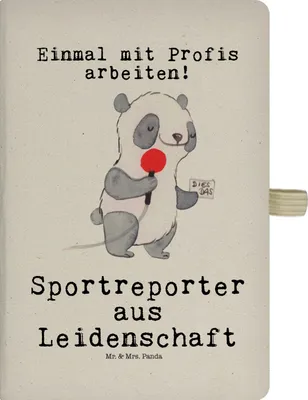 Produktbild von Mr. & Mrs. Panda a4 notizbuch Sportreporter Leidenschaft - Transparent - Geschenk, Adressbuch, Kladde, Tagebuch, Skizzenbuch, Journal
