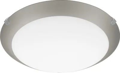 Produktbild von EGLO Deckenlampe Mars 1, 1 flammige Wandleuchte, Deckenleuchte aus Stahl, Glas in Weiß satiniert mit silbernen Rand, E27 Fassung
