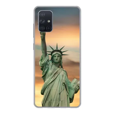 Produktbild von MuchoWow® Handyhülle Schutzhülle Hülle für Samsung Galaxy A51 5G New York - Freiheitsstatue - Sonnenuntergang Silikon Softcase Handy Hülle - Abbildung