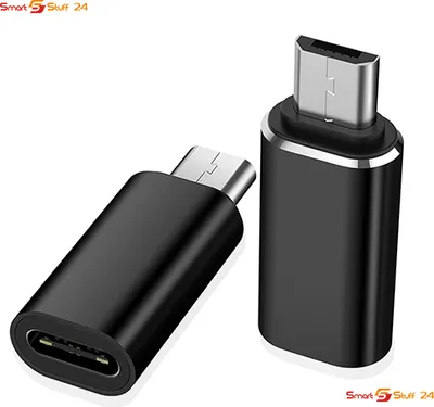 Produktbild von 2x USB-C Adapter auf Micro USB Adapter Typ-C Konverter für Samsung Huawei LG OTG