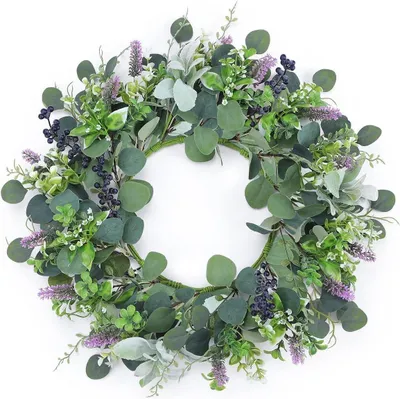 Immagine prodotto di Omgoods -  per porta in legno artificiale con eucalipto e lavanda, 55 cm