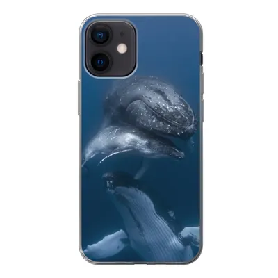 Produktbild von MuchoWow® Handyhülle Schutzhülle Hülle für iPhone 12 Wale - Meer - Familie Silikon Softcase Handy Hülle - Schutzhülle