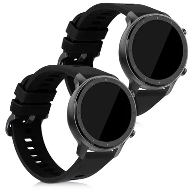 Produktbild von kwmobile 2x Uhrenarmband für Huami Amazfit GTR (47mm) / GTR 2 / GTR 2e / GTR3 / GTR 3 Pro Armband - Fitnesstracker Band Set aus TPU Silikon -