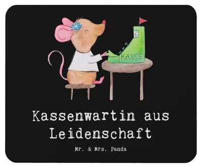 Produktbild von Mr. & Mrs. Panda Mauspad Kassenwartin Leidenschaft - Schwarz - Geschenk, pc, Spruch, Lustig, laptop mousepad, Witzig, Mouse Pad, Verein