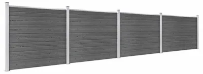 Produktbild von vidaXL Zaunelement Set WPC 699x146 cm Schwarz