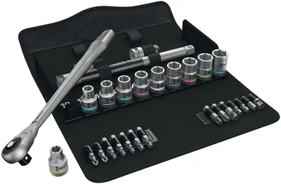 Produktbild von Wera 8100 SA 7 Zyklop Metal Knarrensatz, Durchsteckvierkant