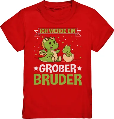 Produktbild von Ich werde ein Großer Bruder Dinos Shirt – Red / 110/116 (5-6)