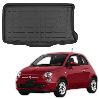 Produktbild von SCOUTT | Kofferraumwanne Laderaumwanne Kompatibel mit Fiat 500 ab 2007, mit Hoher Rand, Kofferraum-Schutzmatte, Geriffelt, Aufrollbar, Schwarz