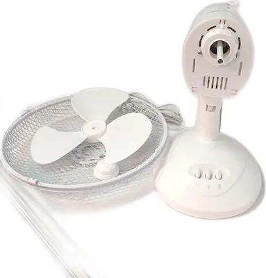 Produktbild von Russell Hobbs RHPDF0921 Tischventilator, tragbar, 23 cm, 2 Geschwindigkeiten, Weitwinkel-Schwenken, leise im Betrieb, ideal für Schlafzimmer oder Büro, weiß