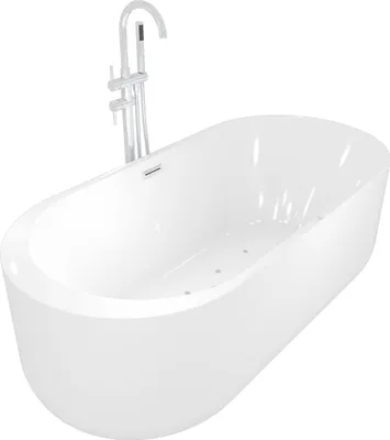 Produktbild von freistehende Badewanne Wanne Whirlpool F16 170x80cm mit Luftmassage mit Armatur AF04