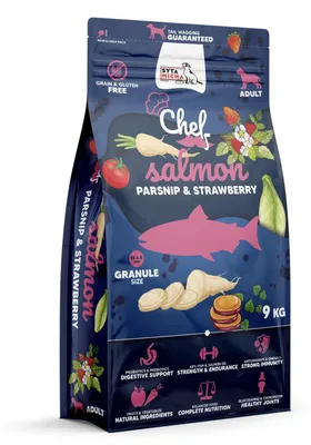 Zdjęcie produktu dla SYTA MICHA Chef Łosoś, pasternak i truskawka - sucha karma dla psów - 9 kg