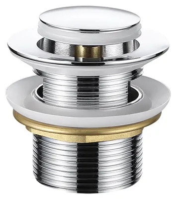 Imagen del producto de CERANO - Desagüe para lavabo - sistema de cierre "click-clack" con rebosadero - tapón pequeño - 6/4" - cromo