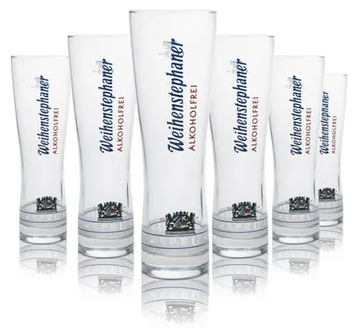 Produktbild von 6x Weihenstephan Bier Glas Biergläser Weizen 0,5l Alkoholfrei Sahm