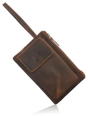 Produktbild von Herrenhandtasche aus braunem Leder Paolo Peruzzi T-90-HBR