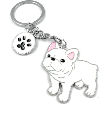 Produktbild von Onwomania - "Bulldogge Hund Pfote Schlüsselanhänger - Metall Glücksbringer ideal als Geschenk z.B. für den besten Freund, die beste Freundin, Mama