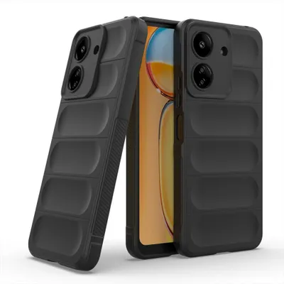Produktbild von Hülle für Xiaomi Handyhülle Outdoor Case Handy Tasche Silikon Back Cover Bumper Schwarz Redmi 13C / Poco C65