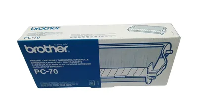 Produktbild von Brother PC-70, Faxkassette + Farbband, 140 Seiten, Schwarz, Brother FAXT72, FAXT74, FAXT76, FAXT78, FAXT7 Plus, FAXT92, FAXT94, FAXT96, FAXT98, Wärmeübertragung, 1 Stück(e)