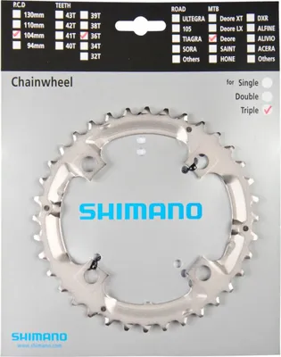 Produktbild von Shimano Kettenblatt FC-M532 M531 M533 M542 Deore 9-fach 4-Arm Silber (M532 36 Z.)
