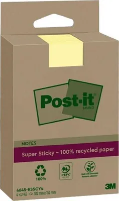 Obrázok produktu pre Post-It 4645-RSSCY4, Obdĺžnik, Žltá, 100%, 102 mm, 152 mm, 45 listy