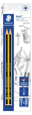Zdjęcie produktu dla Staedtler Noris 120, B, Czarny, Żółty, Sześciokątny, PEFC, Blister, 2 szt.
