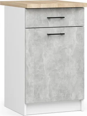 Produktbild von Akord Küchenschrank Oliwia Mit Arbeitsplatte Weiß/Betonoptik 50X46X85 Cm