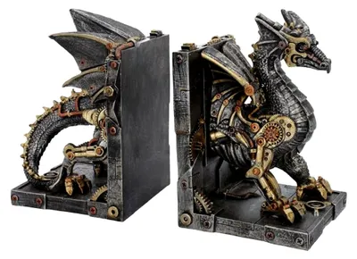 Produktbild von Buchstützen Drache, 27 cm, Bronze