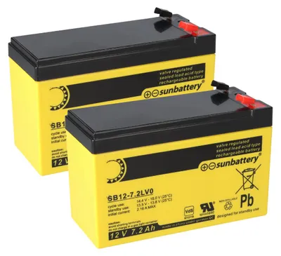 Image de Batterie de rechange pour centrale d'alarme incendie  BZK4E 2 x AGM Batterie 12V 7,2Ah avec VdS
