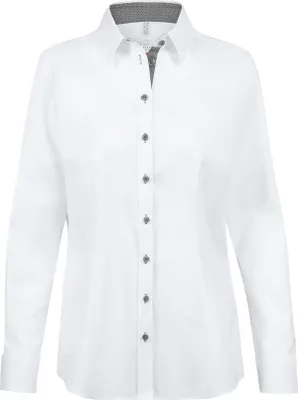 Produktbild von Greiff Modern WITH 37.5® Damen Bluse Langarm Kent Regular Weiß/Grau 32