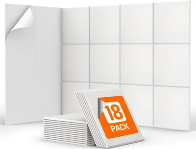 Productafbeelding van Famanu akoestische panelen, zelfklevend - geluidsdempend - 30 x 30 x 0,9 cm - wit