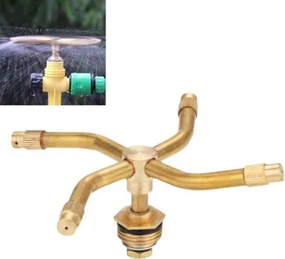 Image de Arroseur rotatif automatique à 4 bras pour jardins, système d'arrosage rotatif à 360° avec un diamètre d'arrosage de 7 à 11 mètres