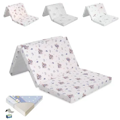 Produktbild von Lorelli Babymatratze Classic faltbar 120 x 60 x 5 cm Bezug waschbar Schaumstoff blau