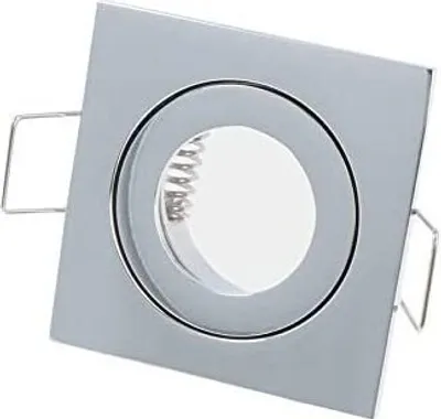 Image de Spot encastré GU10 Ø45mm trou de perçage alu incl. douille GU5.3 pour ampoules LED 35mm LED Chrome Angulaire