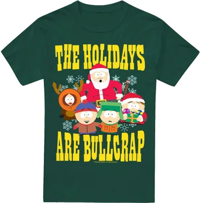 Obrázok produktu pre South Park - "The Holidays Are Bullcrap" tričko pre mužov - vianočný dizajn TV7199 (L) (tmavozelená)