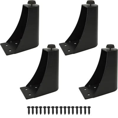 Metall-Möbelfüße 4er-Set, schwarz, 12 cm, für Möbel