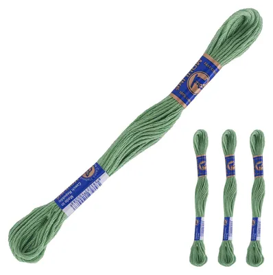 Produktbild von 3 Docken Stickgarn je ca. 8m / Sticktwist 100% Baumwolle Stickerei verschiedene Farbwahl, Farbe :6842 blasspistaziengrün