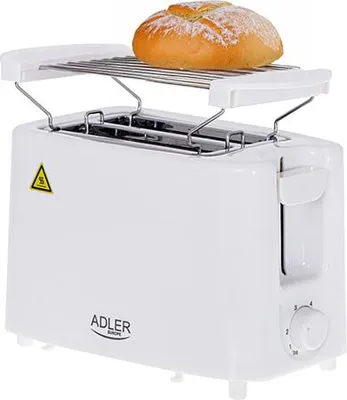 Obrázek produktu pro Adler AD 3223 Topinkovač na 2 plátky s 6 pozicemi na rohlíky - bílý
