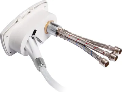 Immagine prodotto di Box doccia New Edge, acciaio inossidabile bianco, tubo flessibile da 4 m, 1 pezzo