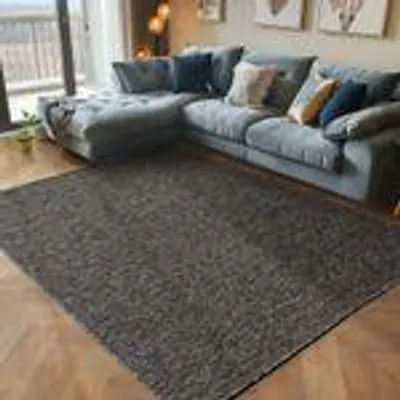 Produktbild von Moderner Kurzflorteppich mit dezenter Struktur - schlicht und stilvoll für Wohnzimmer und Schlafzimmer, Größe: 160 x 230 cm, Farbe: Anthrazit