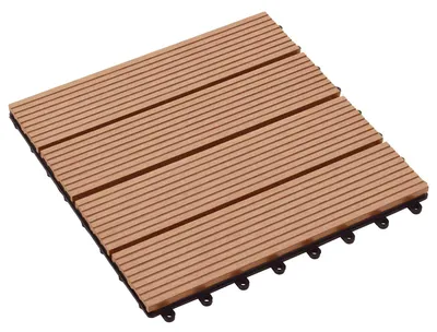 Image de Carreau de terrasse 11 pcs Teck 30 x 30 cm WPC