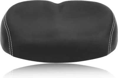 Produktbild von Famanu Fahrradsattel Komfortabeles Kunstleder - Atmungsaktive Polsterung - Breiter Fahrradsattel für Mountainbike - 17 x 26 cm