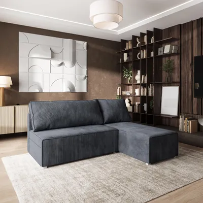 Produktbild von Masseno Ecksofa BRISO P mit Schlaffunktion L-Form, Sofa mit Bettkasten, Wohnzimmersofa, Couch, Soffa, Bettsofa, Couchgarnitur- Grau, POSO 34