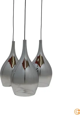 Produktbild von Paul Neuhaus Hängeleuchte Pilua Glaslampe Chrom Rauchgrau 3 Flammig Led E27