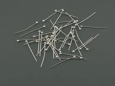 Produktbild von Vintageparts Kugelkopfstifte silberfarben, 21 mm, 40 Stück